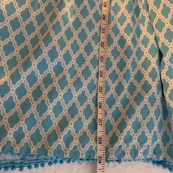 Crown & Ivy Top Women's Size 2x Oceanic Blue Split Neckline 3/4 Sleeve Length - Picture 7 of 7